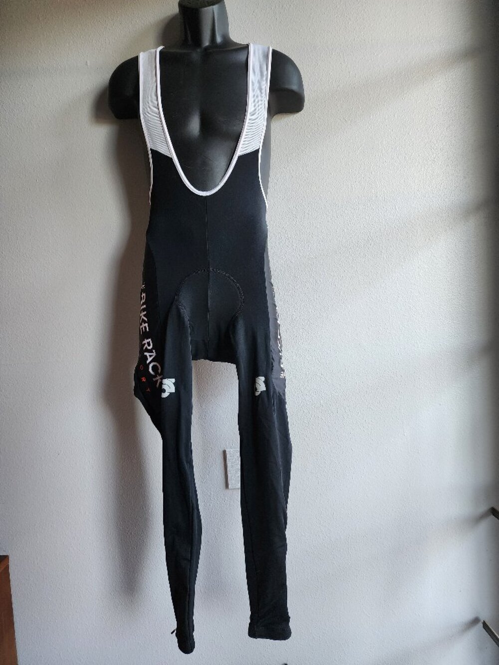 Champ-Sys Winter Bib Tights, Fleece Lined, Black and White, Men's M